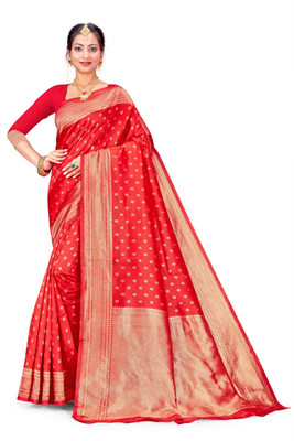 SHREE SANT SAREES Woven Banarasi Art Silk Saree(Red)
