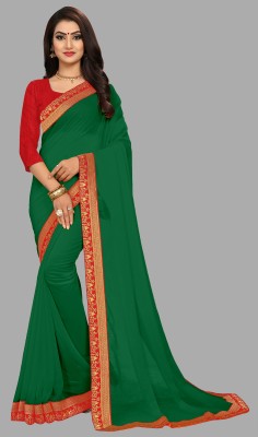 MATRUCHHAYA Embroidered, Woven Daily Wear Georgette Saree(Green)