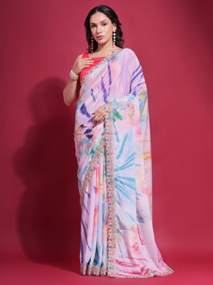 Divastri Embellished Bollywood Chiffon Saree(Multicolor)