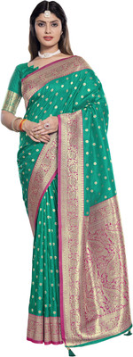 nilkanth creation Self Design Banarasi Jacquard Saree(Light Green)