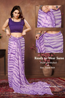 yourwish Digital Print, Printed Bollywood Georgette Saree(Purple)