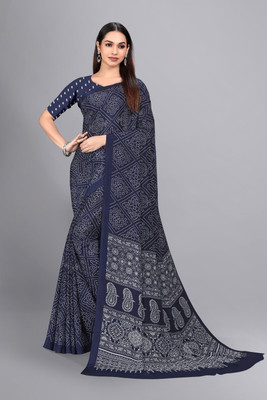 Vimla Printed Bollywood Crepe Saree(Blue)
