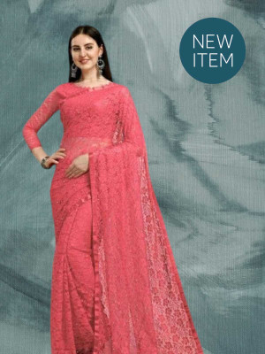 SAREEYA16 Printed Daily Wear Cotton Blend Saree(Pink)