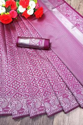 SHARIRI Printed, Self Design, Geometric Print, Woven, Graphic Print, Floral Print, Polka Print Bollywood Jacquard, Art Silk Saree