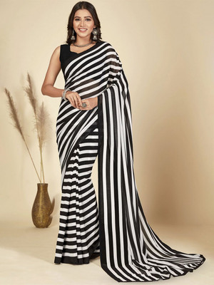 Moda Rapido Printed Daily Wear Georgette Saree(White)