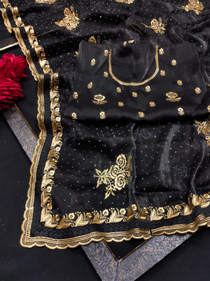 ZOYAL ENTERPRISE Embellished Bollywood Jimmy choo Saree(Black)