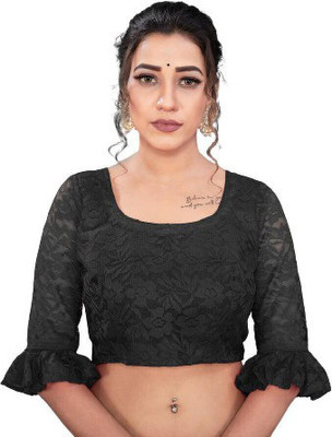 NEXA Embroidered Bollywood Net Saree(Black)