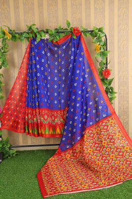 Saadhvi Self Design Bollywood Art Silk Saree(Blue)