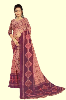 Vimalnath Synthetics Printed Daily Wear Georgette Saree(Pink)