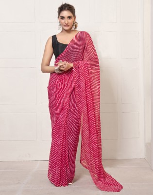 Divastri Printed Bollywood Georgette Saree(Pink, White)