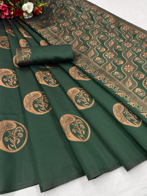 sheladiya Embellished Banarasi Jacquard Saree(Green)
