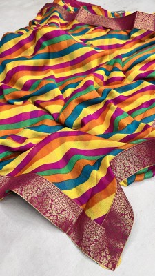 MSC TRENDLINE SAREES Printed, Self Design Leheria Chiffon, Crepe Saree(Multicolor)