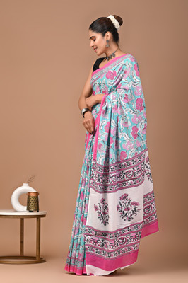 Tetarwal Printed Daily Wear Pure Cotton Saree(Multicolor)