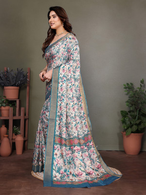 HITESH ENTERPRISE Self Design Handloom Cotton Linen Saree(Green)