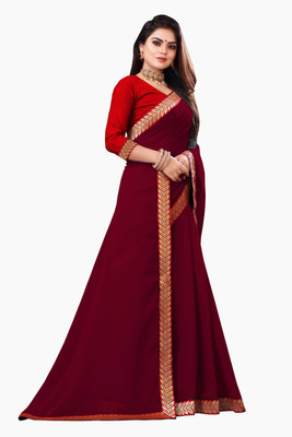 Jevlan Self Design Bollywood Georgette Saree(Maroon)
