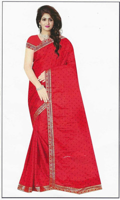 GENRAL Self Design Bollywood Crepe Saree(Red)