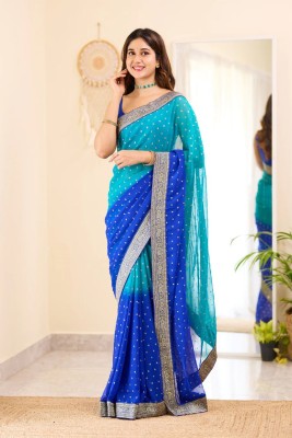 LADY SHOPI Self Design Bollywood Georgette Saree(Blue)