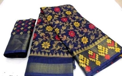 Sunshine Trendz Floral Print Daily Wear Cotton Blend Saree(Multicolor)