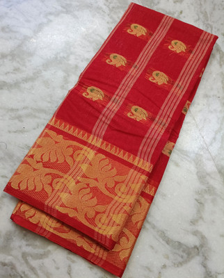 Jayantasaree Self Design Tant Pure Cotton Saree(Red)