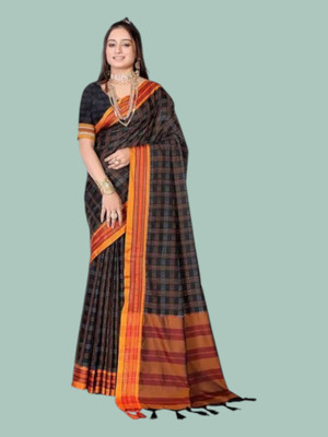 NEEL TEXTILES Self Design Bollywood Chiffon Saree(Black)
