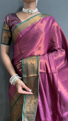 MM VENTURE Woven Banarasi Silk Blend Saree(Pink)