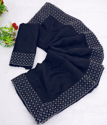 Zeekha Self Design Bollywood Georgette Saree(Dark Green)