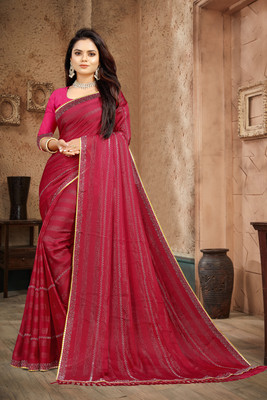 LAKHADATARI PRINTS Embellished Bollywood Georgette Saree(Pink)