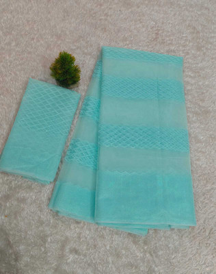 Shree Vinayak Self Design Bollywood Net Saree(Light Blue)