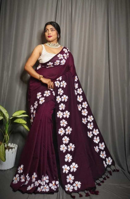 RenukaSaree Printed Handloom Pure Cotton Saree(Maroon)