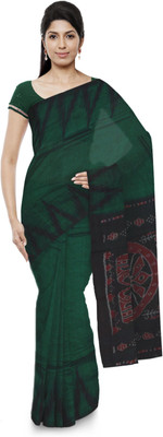 handloom paridhaan Printed Sambalpuri Pure Cotton Saree(Green)