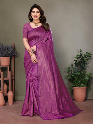 The Varnikaa Printed Banarasi Jacquard Saree(Purple)