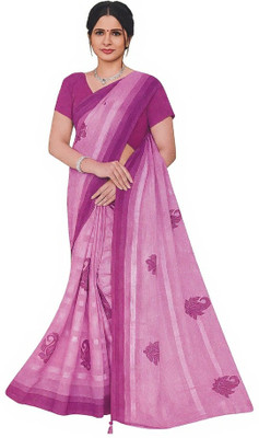 GSCMSTOREX Printed Daily Wear Silk Blend Saree(Purple)