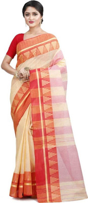 Maa kali saree center Printed Tant Pure Cotton Saree(Multicolor)