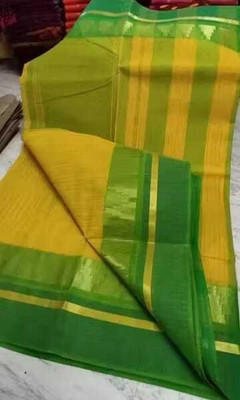 Sandhyatara Woven Tant Pure Cotton Saree(Yellow)