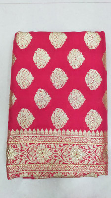 HouseOfCommon Woven, Self Design Banarasi Handloom Satin Saree(Red)