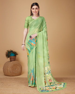 Fevinaa Geometric Print Daily Wear Georgette Saree(Multicolor)