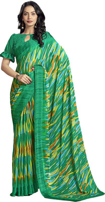 INDONIQ Printed Daily Wear Chiffon Saree(Multicolor)