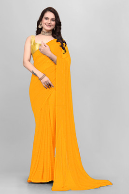 Triveni Fab Self Design Daily Wear Viscose Rayon Saree(Yellow)