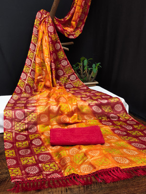Kanooda Prints Woven Kota Doria Net Saree(Multicolor)