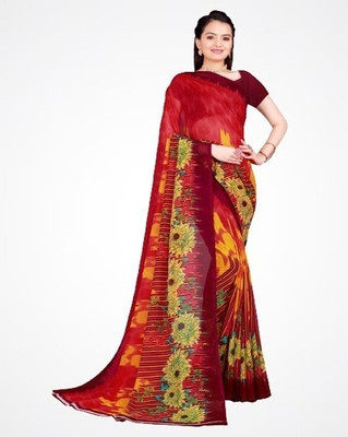 Saadhvi Self Design Kalamkari Cotton Blend Saree(Multicolor)