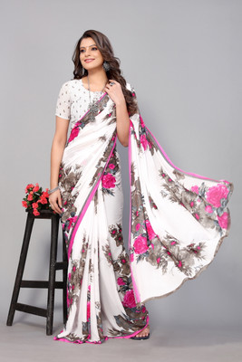 Suali Printed Bollywood Art Silk Saree(Pink)