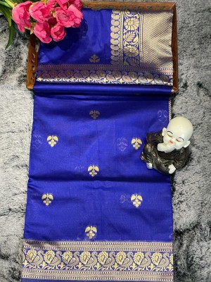 PARAMPARA CREATION Woven Kanjivaram Pure Silk Saree(Dark Blue)