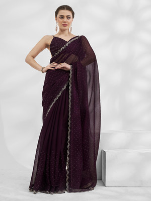 Kalista Embellished Bollywood Chiffon Saree(Maroon)