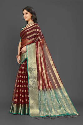 Aarunika SST Printed Bollywood Organza Saree(Magenta)