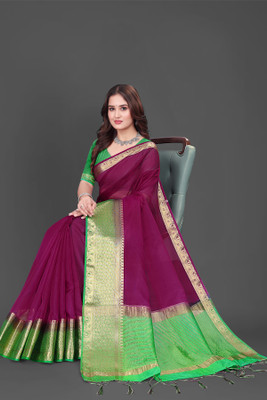 Aarunika SST Embroidered Bollywood Organza Saree(Magenta)