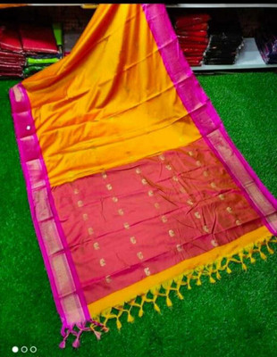 malegaon paithani Printed Bollywood Cotton Blend Saree(Multicolor)