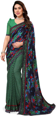 Moda Rapido Embellished, Printed, Self Design Bollywood Georgette Saree(Black)