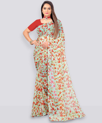 Aishwarya Printed Daily Wear Georgette Saree(Grey)