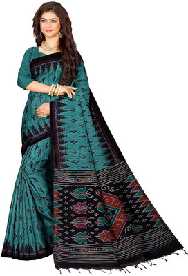 Joyguru Textile Printed Sambalpuri Pure Cotton Saree(Multicolor)