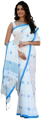 SUPRIYaSAREE Solid/Plain Handloom Khadi Saree(White)